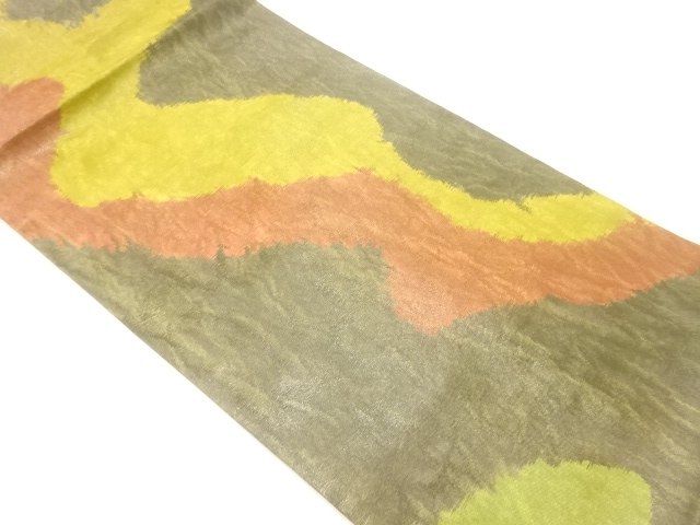 JAPANESE KIMONO / NAGOYA OBI / SILK / WOVEN BOKASHI PATTERN